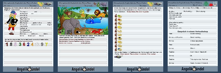 Beitragsbild für die Übungsblätter in Englisch